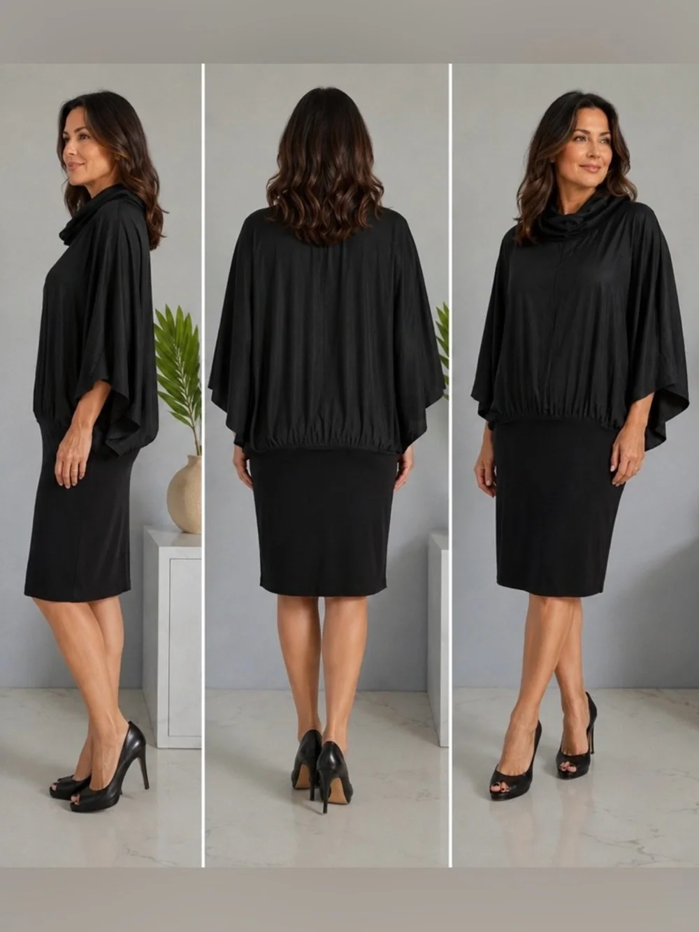 Lola & Sophie Oversized Cowl Neck Dress - Picture 8 of 8